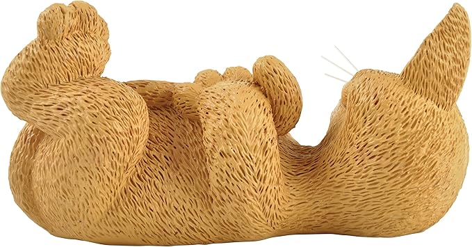 Whimsical Orange Cat Playing with Tail Figurine Cat Home Office Decorations - Happy Cat Collection - Gifts for Cat Lovers, Cat Lover Gifts for Women, Cat Lover Gifts for Men, Cat Decor for Cat Lovers