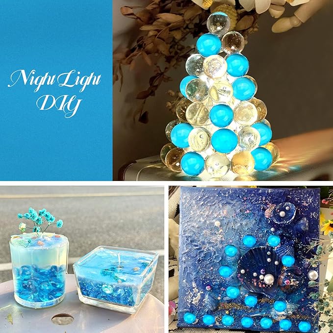 1LB Ocean Blue Flat Glass Marbles for Vases, Gemstone Beads Vase Filler Decorative Glass Pebbles for Fish Tank, DIY Crafts, Aquarium Decor Rocks