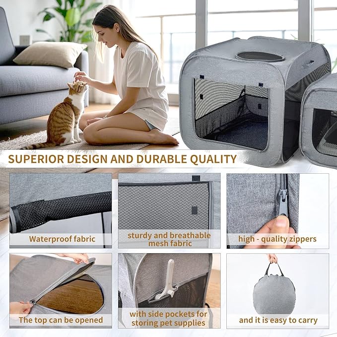 Portable Large Cat Playpen for Outdoor & Indoor Cats Cage, Large Foldable Cat Tent, Fit Puppy, Dogs, Pets