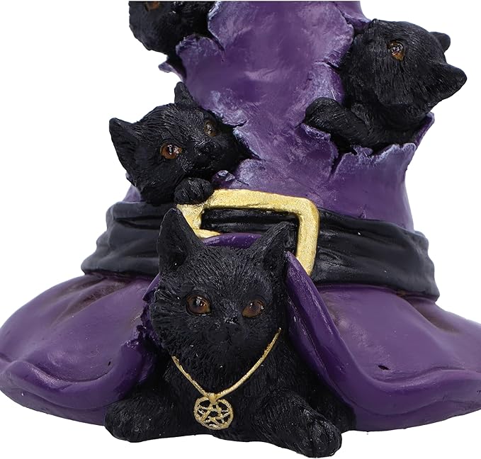 Nemesis Now Magical Mischief 14cm, Resin, Black, Cat Figure, Black Cat Ornament, Collectable Cat Giftware, Cast in The Finest Resin, Expertly Hand-Painted, 13cm, U6739A24
