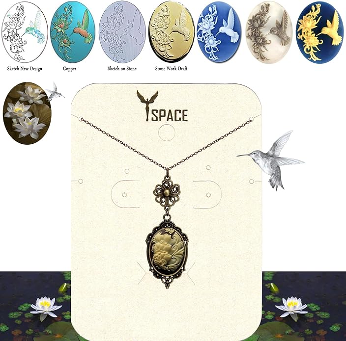 Yspace Lucky Clover Cameo Necklace Best Friend Heart Charms Jewelry 2 Chain Deluxe Gift