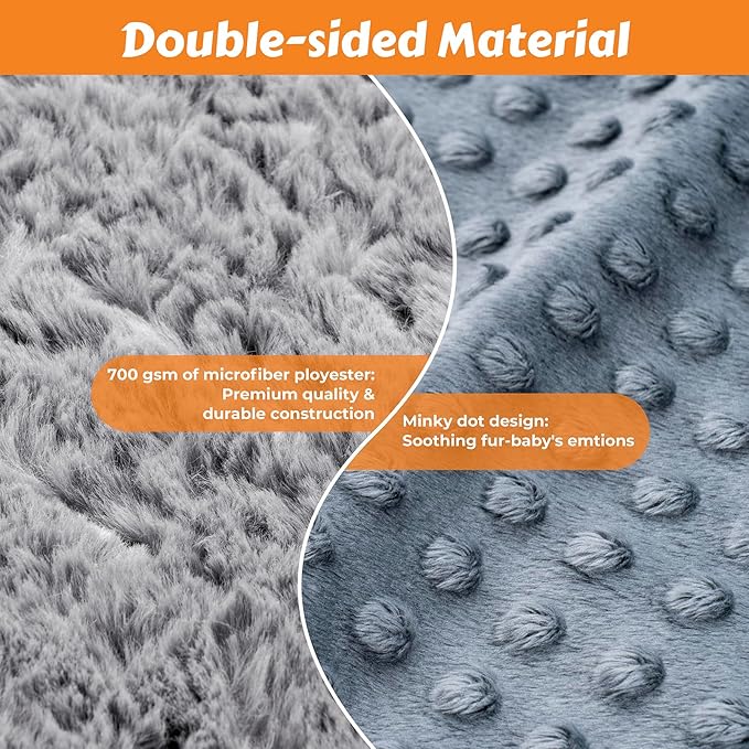 Heartbeat Toy Heartbeat Blanket for Dog Anxiety Relief, Heartbeat Stuffed Animal for Puppy Calming Aid Behavioral Aid, Dog Comfort Toy for Sleep Aid Cuddle, Grey