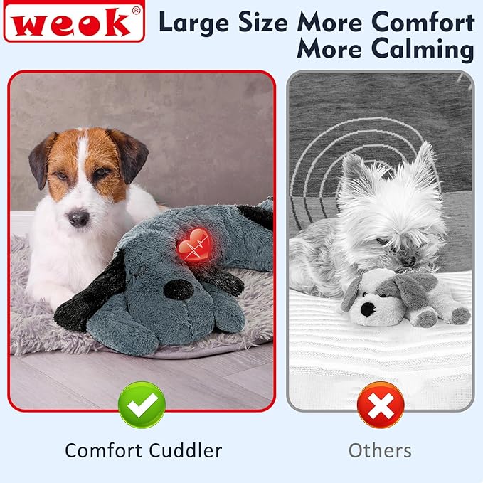 Puppy Heartbeat Toy for Separation Anxiety Relief, Heartbeat Stuffed Animal Anxiety Calming Behavioral Aid Plush Toy for Dogs Cats Pets