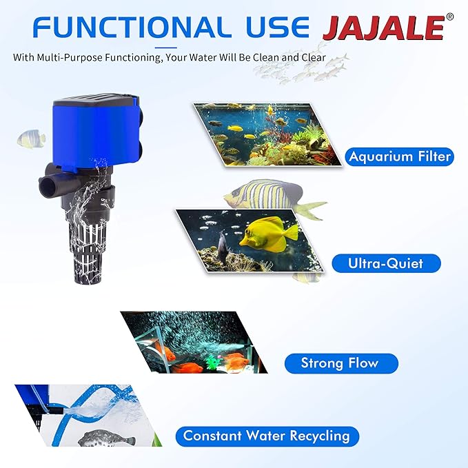 Water Pump 210 GPH Submersible Internal Aquarium Powerhead Water Pump Ultra Quiet for Aquarium,Fish Tank -2 Pack