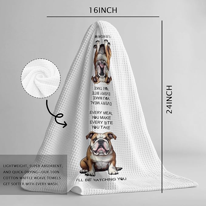 Funny English Bulldog Gifts Kitchen Decor Towels, Every Meal You Make English Bulldog Bathroom Decor Hand Towels Dish Towels, Bulldog Mom Lover Gifts, 16x24 Inch