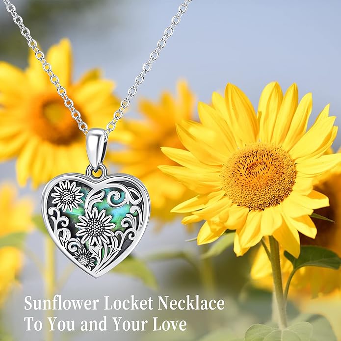 YFN Locket Necklace 925 Sterling Silver Heart Locket Necklace that Holds Pictures for Women Jewelry Gifts