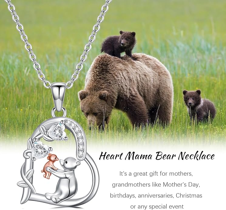 Heart Animal Necklace 925 Sterling Silver Cute Animal Pendant Jewelry Birthday Gifts for Women Girlfriend Mom Animal Lovers