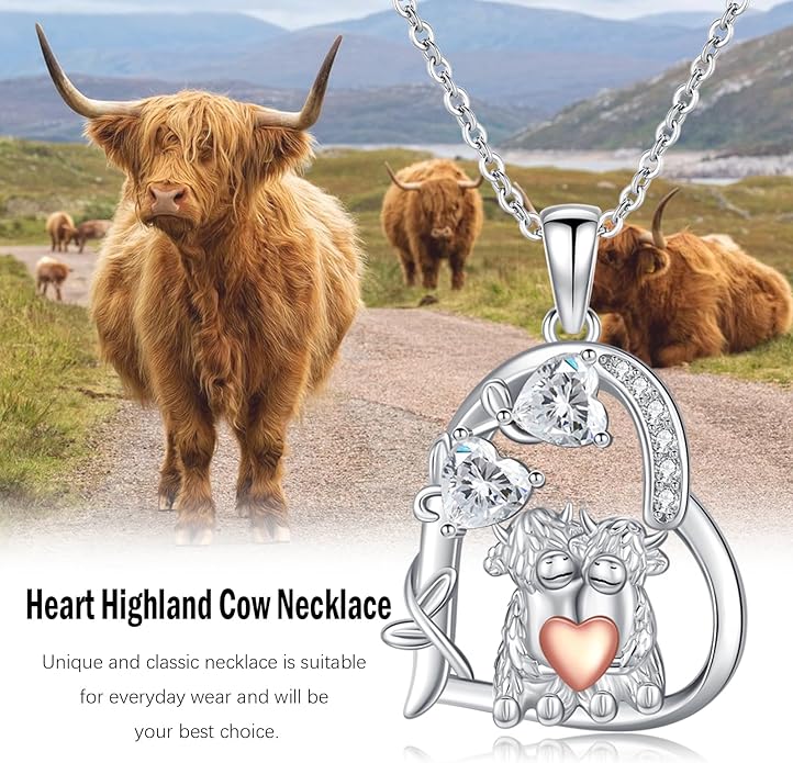 Heart Animal Necklace 925 Sterling Silver Cute Animal Pendant Jewelry Birthday Gifts for Women Girlfriend Mom Animal Lovers