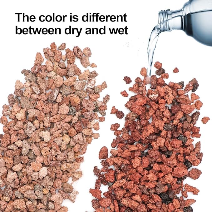 TOYPOPOR 6lb Red Lava Rocks Soil for Plants, Bonsai Cacti Succulents Horticultural Stones, Natural Decorative Volcanic Drainage Gravel for Vase Fillers, Terrarium, Top Dressing, Landscaping, Gardening