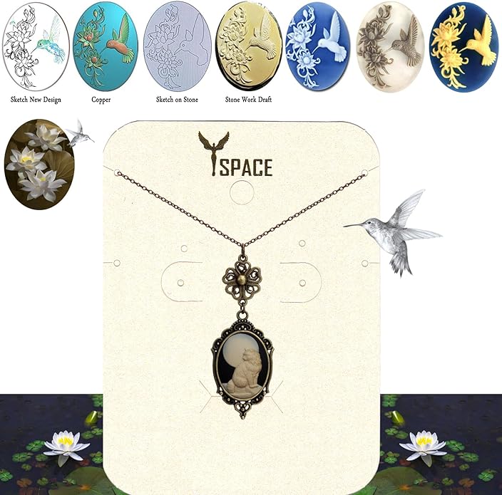 Yspace Lucky Clover Cameo Necklace Best Friend Heart Charms Jewelry 2 Chain Deluxe Gift