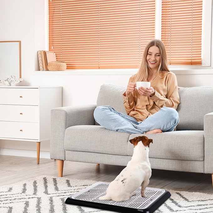Mifoci 1 Pcs Dog Pee Pad Holder Potty Tray Portable Dog Litter Box Toilet Training for Indoor Outdoor Small Medium Large Pet Puppy
