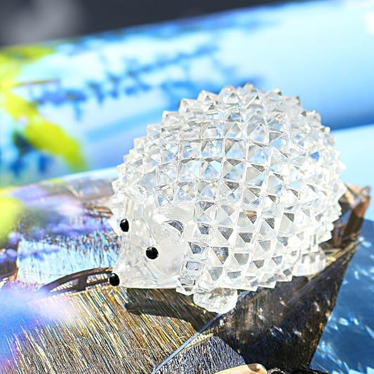 H&D HYALINE & DORA Cut Clear Crystal Hedgehog Animal Figurine Collection Glass Ornament