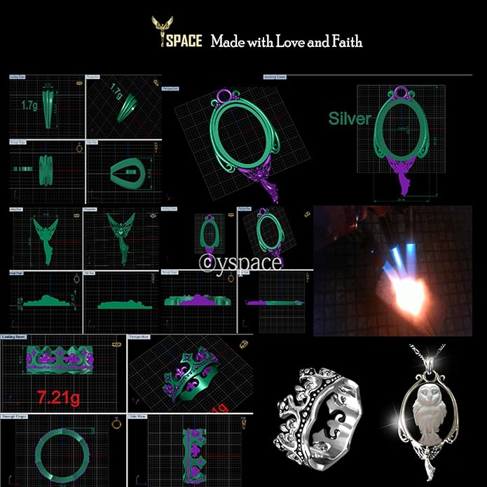 Yspace Lucky Clover Cameo Necklace Best Friend Heart Charms Jewelry 2 Chain Deluxe Gift