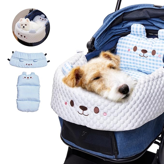 Stroller Cover for Pets, Removable & Washable Dog Stroller Cushion, Cushion & Cover for Dogs & Cats, Blue