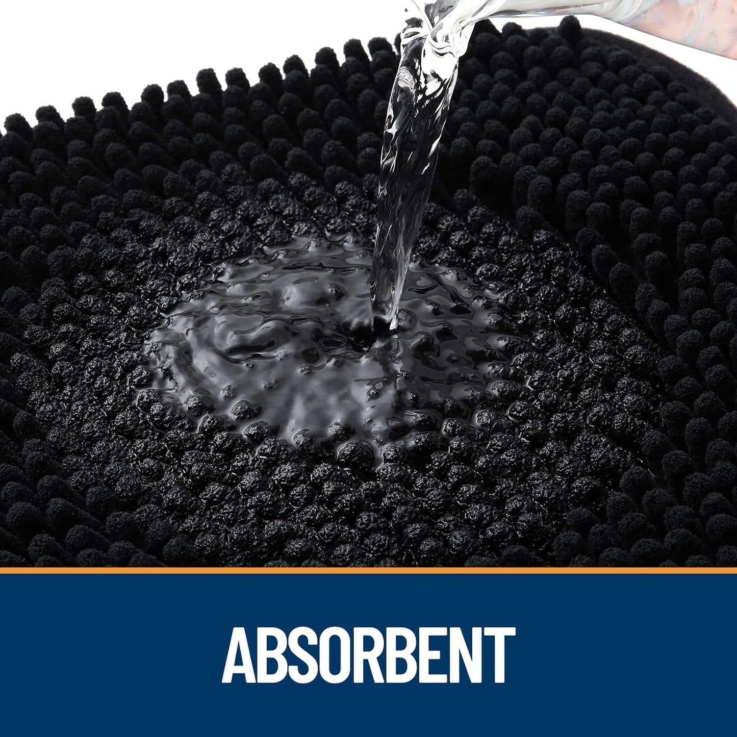 OLANLY Dog Door Mat for Muddy Paws 70x24, Absorbs Moisture and Dirt, Absorbent Non-Slip Washable Doormat, Quick Dry Chenille Mud Mat for Dogs, Entry Indoor Entryway Carpet for Inside Floor, Black