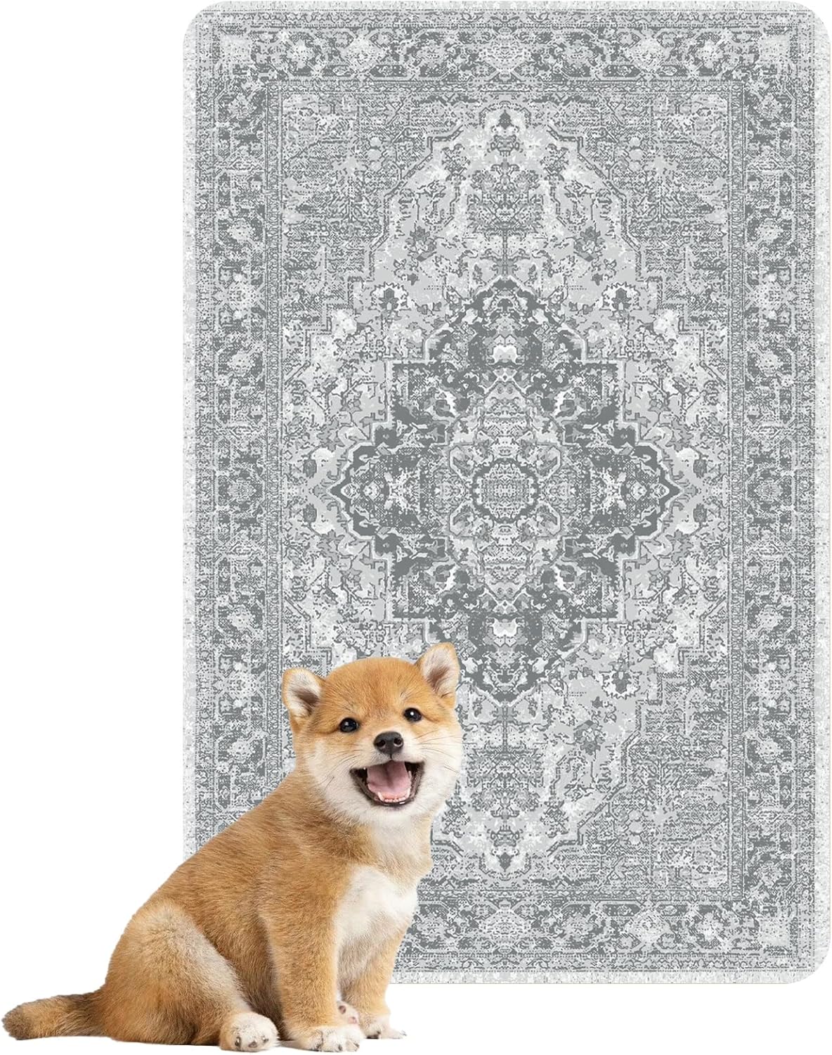 nunubaby 4PACK Washable Pee Pads for Dogs, Stylish, Non-Slip and Leak-Proof Pee Pads. Reusable Potty Pads for Dogs for Crates and Floors.(Gray/Geo, 24" x36")