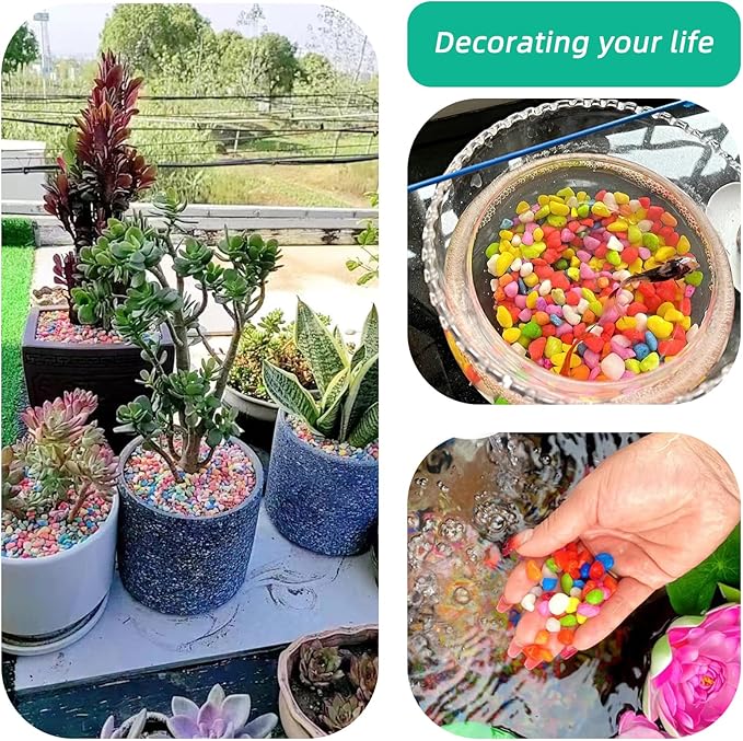 Green Pebbles for Crafts, 0.9 Pound Natural Polished Aquarium Gravel, Decorative Pebbles for Indoor Plants, Turtle Tank, Vase, Succulents Cactus, Garden Landscaping