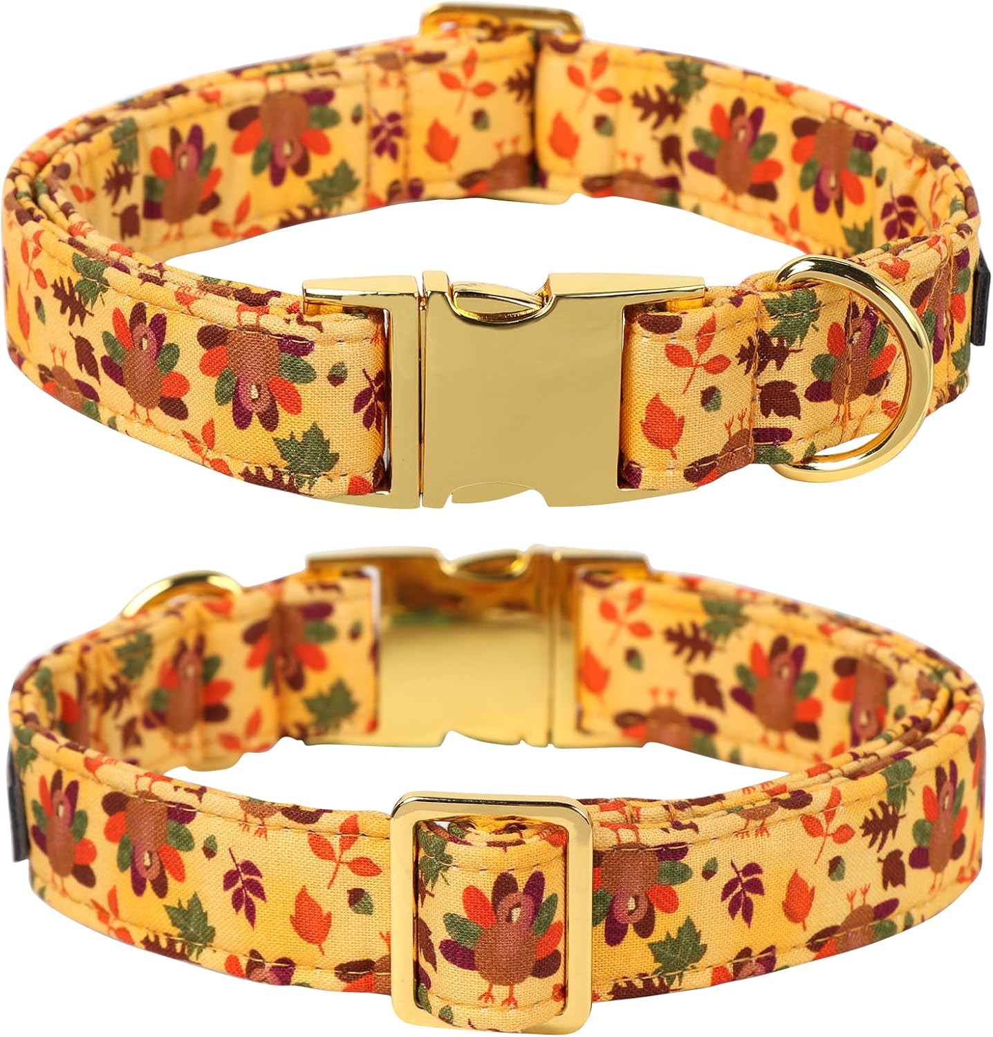 Lionet Paws Thanksgiving Day Dog Collar with Bowtie, Dogs Bowtie Collar with Metal Buckle for Dogs, Adjustable Comfortable Turkey Dog Collars Girl Boy, L, Neck 16-24 in