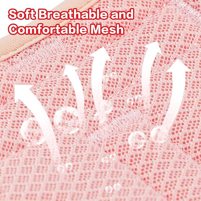 Wisedog Mesh Breathable Dog Harness: No Pull Harness with 3 Fast-Release Buckles Adjustable for Walking & Training for Small Medium Large Dogs (Pink, S: Neck=14"-19"/Chest=13"-24")