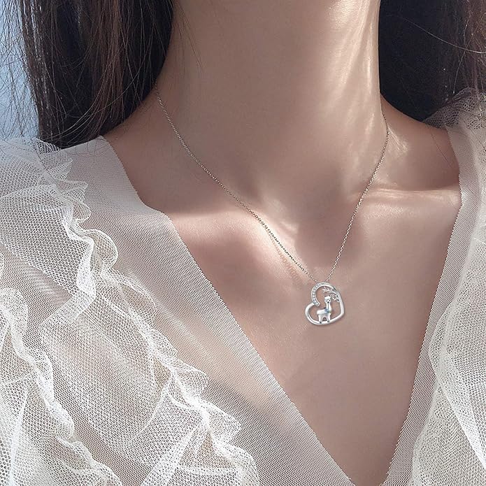 JUSTKIDSTOY Llama Necklace Jewelry Sterling Silver Cute Animal Alpaca Pendant Necklace Birthday Gifts for Women