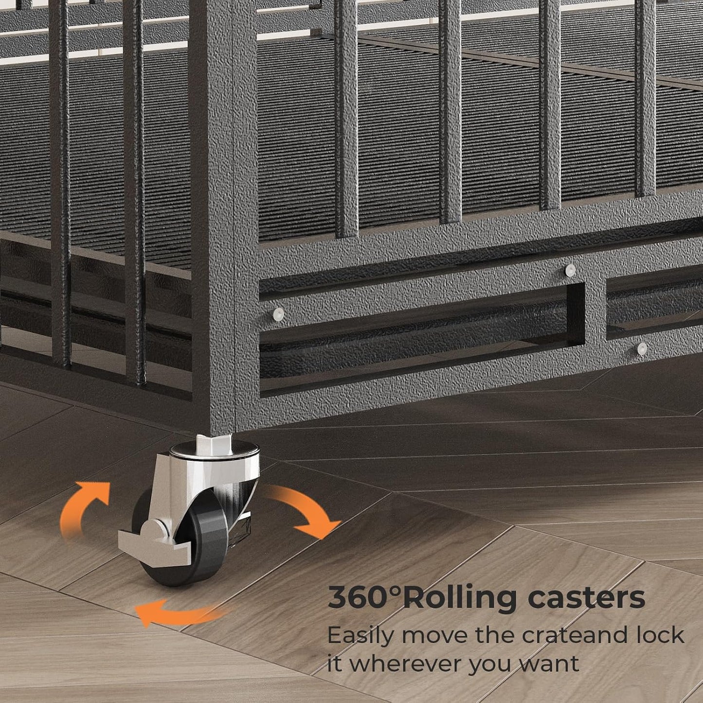 78 Inch Heavy Duty Indestructible Dog Crate Steel Escape Proof, Indoor Double Door High Anxiety Cage, Kennel with Wheels,Removable Tray,Extra Large Dogs XL XXL XXXL