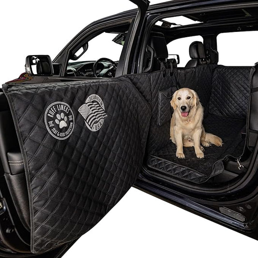 XL Floor Cover with Door Protection, 2025 Black – As Seen on Shark Tank – Fits Full‑Size Crew Cab Trucks with Fold‑Up Seats, Waterproof & Machine Washable – Sturdy XL Dog Hammock for Truck