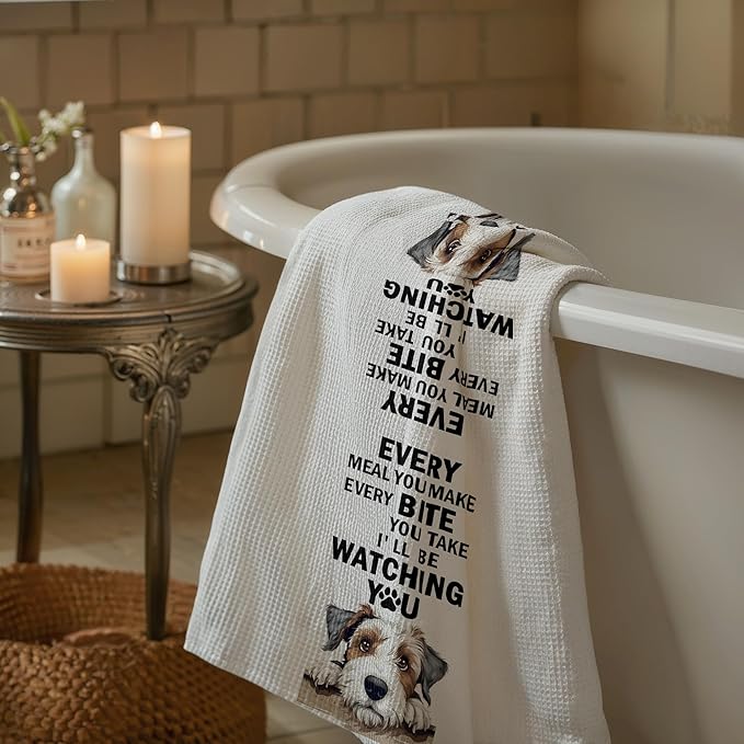 Funny Schnauzer Mastiff Dog Kitchen Towels Mom Lover Gifts Decor Dish and Hand Towel for Kitchen and Bathroom, Funny Every Meal You Make Dog Kitchen Decor, 16x24 Inches