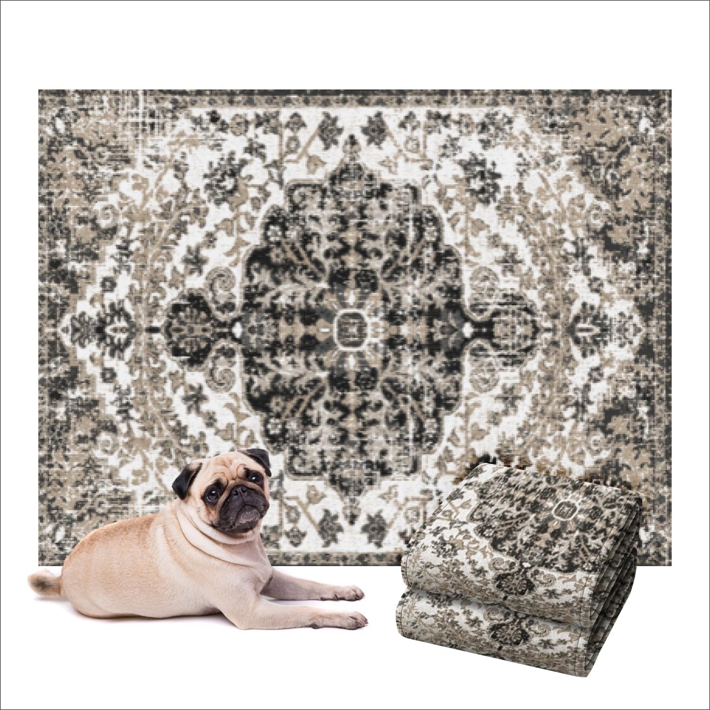 LOVEWAG Washable Dog Pee Pads, 36" x 48",Waterproof, Non-Slip, Super Absorbent, Reusable Machine-Washable, 2-Pack (Moonlit Night)