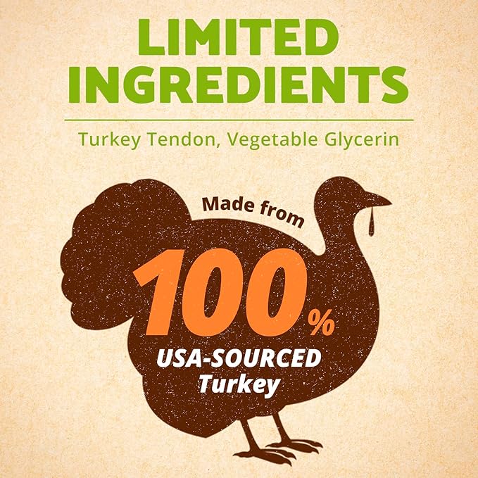 Afreschi Turkey Tendon Variety Pack (M) 10 oz, USA-Sourced Turkey Tendon, All Natural Puppy Chew, Hypoallergenic, Rawhide Alternative