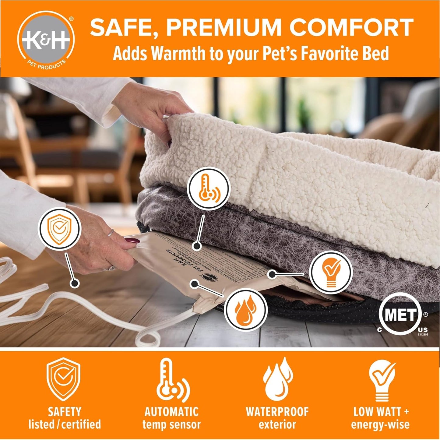 K&H Pet Products Bed Warmer - Automatic Temperature, Safety Listed - Extra-Large 25.5" x 15.75" (Pack of 12)