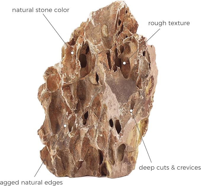 6-8 Inches Natural Dragon Stone 4 PCS Aquarium Rocks for Aquascaping, Aquarium Landscaping, Terrariums, Fish Tank Decoration, Vivariums, Paludarium, Reptile and Amphibian Enclosures