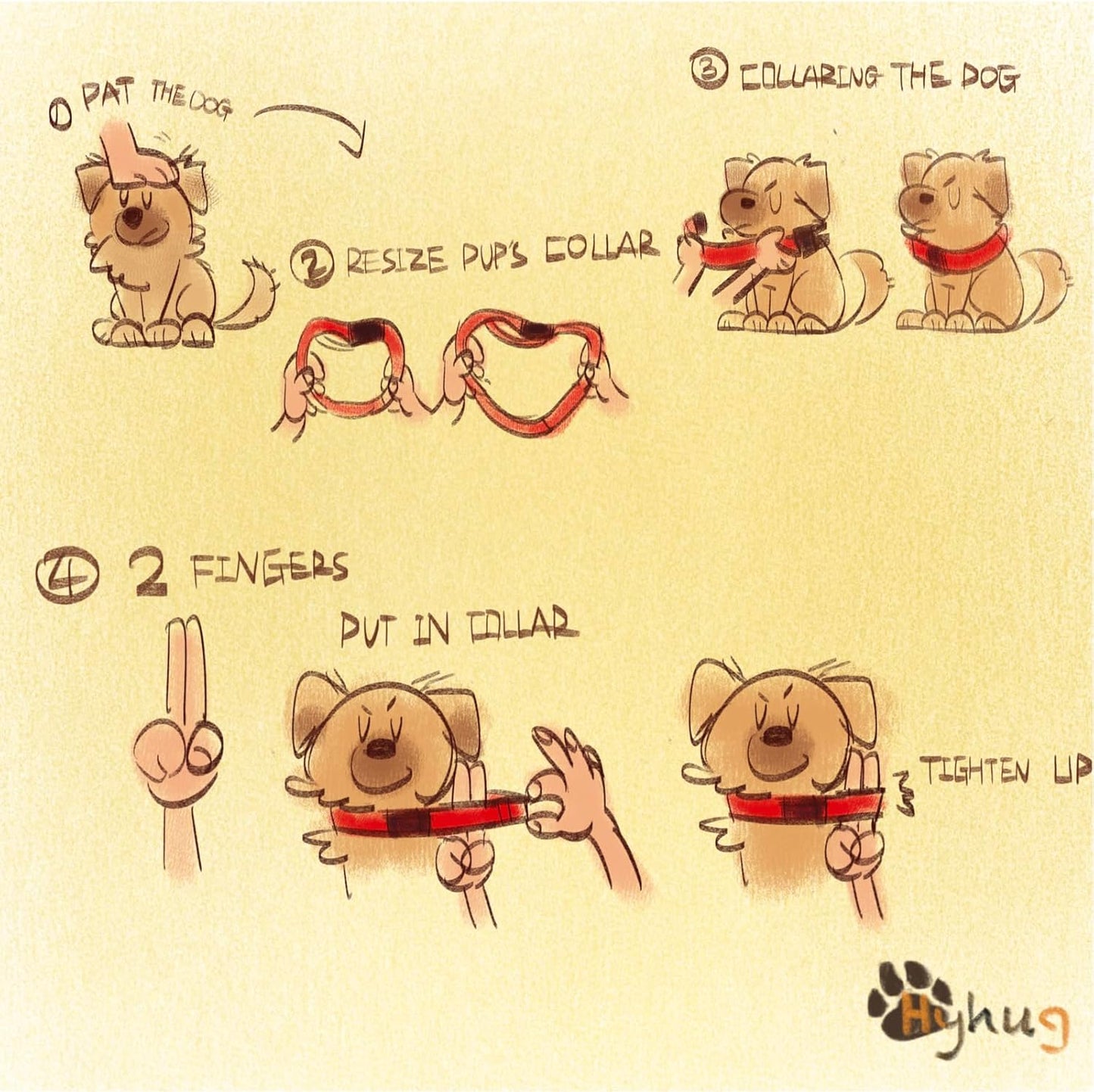 Hyhug Dog Collar with Quick Release Buckle, Nylon Adjustable Durable Cute Pet Collars for Medium Dogs, Boy and Girl(Medium, Red)