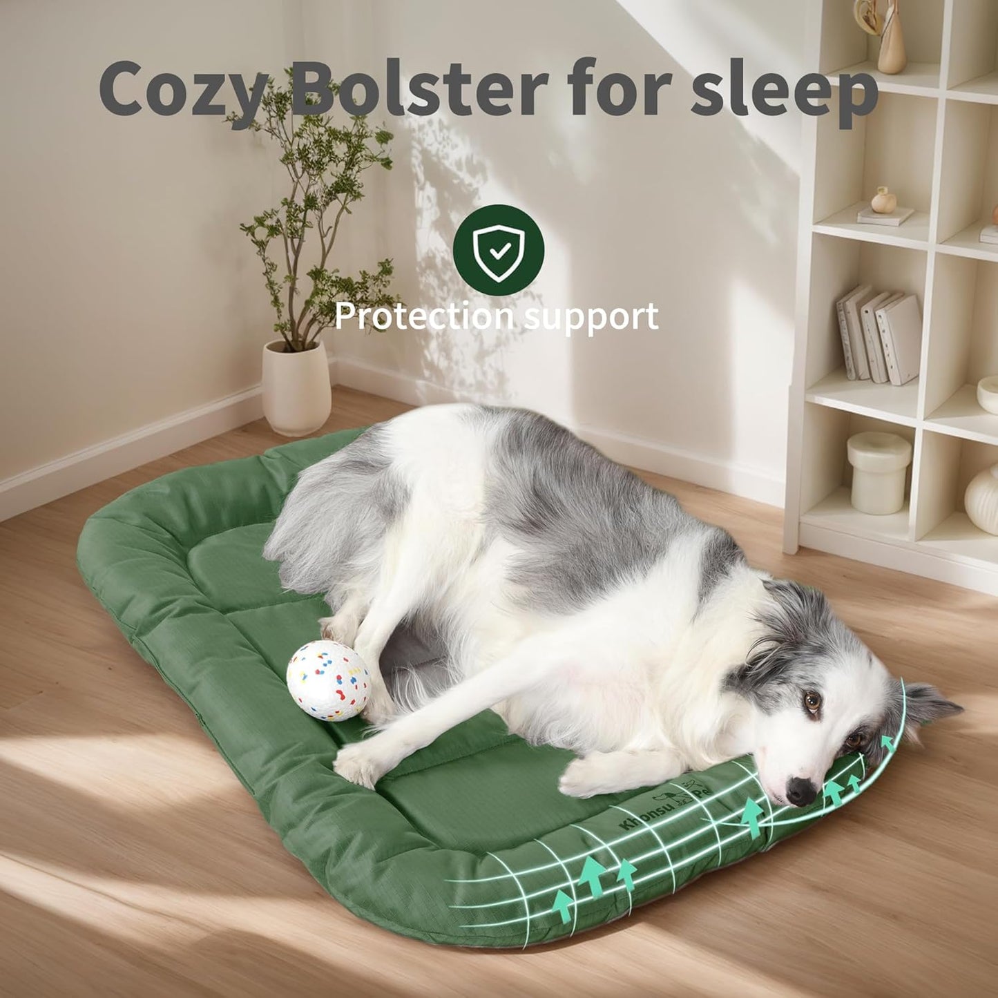 KHONSU PET Durable Dog Bed Tough and Tear Proof Dog Crate Bed, 800lbs Tear Strength PVC-Backed Waterproof Ped Bed Mat Indoor & Outdoor Use for Dogs up to 35 lbs