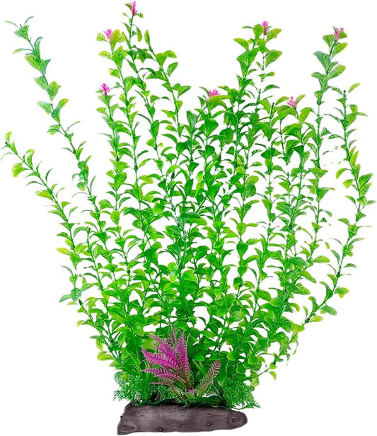 Hamiledyi Aquarium Plastic Plants Aquarium Decor Artificial Fish Tank Plants,Tall Fish Tank Decorations, Extra Large Aquarium Plant 20.4-inch Tall,1PCS
