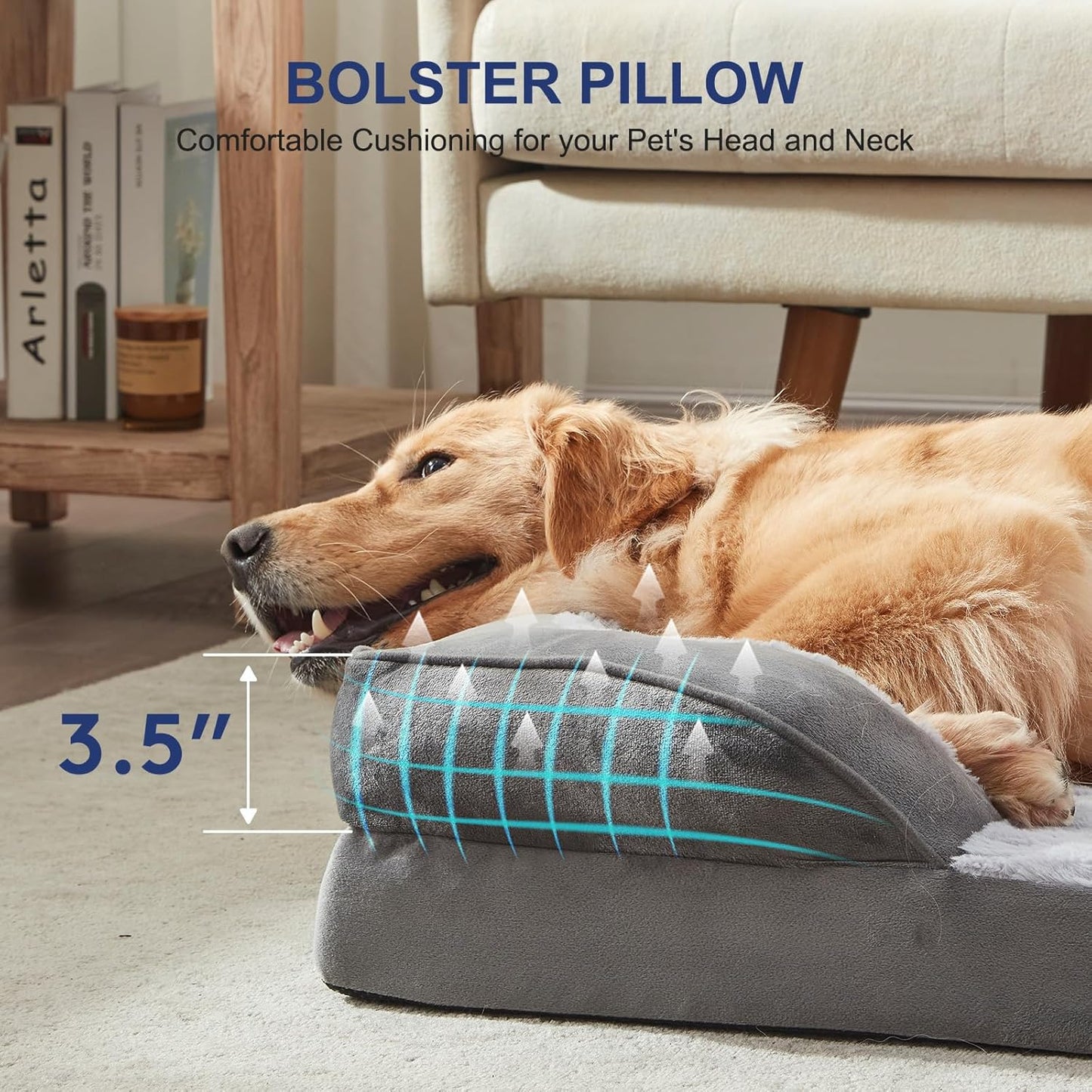 FURTIME Orthopedic Small Dog Beds - Waterproof Ultra Comfy Supportive Foam Pet Couch with Removable Washable Cover, Nonskid Bottom