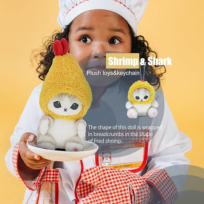 Kawaii Shark Cat Plush Toy Stuffed Animal Doll, Soft Pillow for Boys & Girls (Shark cat, 13cm/5.1in)