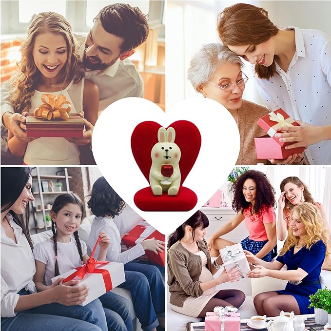 Small Easter Bunny Figurine Cute Mini Rabbit Holding Red Wine Figurine Resin Rabbit for Office, Home Decoration Perfect Cute Rabbit Gift for Rabbit Lovers - Heart-Shaped Sofa