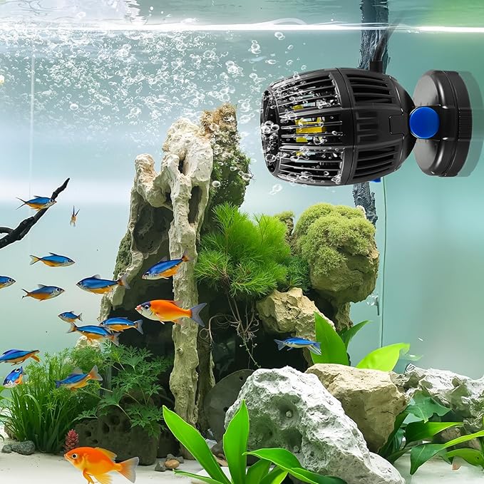 VEVOR Aquarium Wave Maker, 20W, 2113 GPH Quiet and Strong DC Powerhead, Adjustable Fish Tank Circulation Pump with Controller, Strong Magnetic Base, 360° Rotating Wavemaker, for Freshwater Saltwater