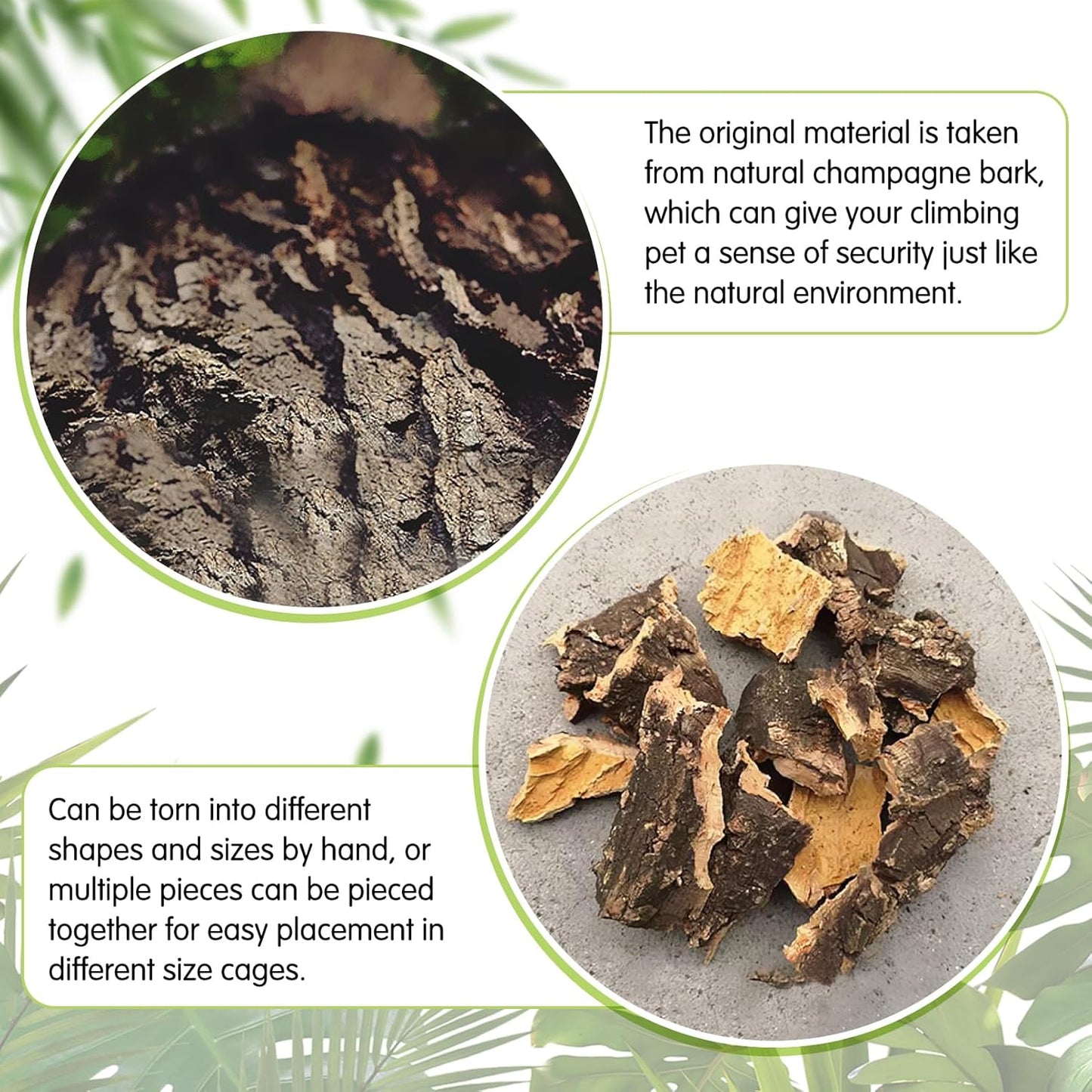 kathson 8Pcs Cork Tile Background Bark 11.8”Lx7.9”W Reptile Tank Background Terrarium Backdrop Wall Decor Natural Reptile Climbing Mat for Spider Gecko Lizard Chameleon Bearded Dragon Turtle Snake