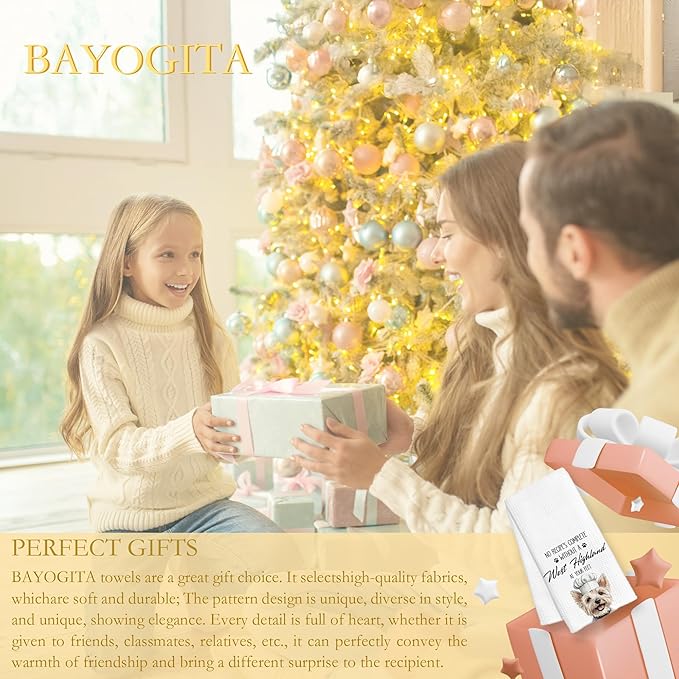 West Highland Terrier Gifts Kitchen Towels Decorative, Dog Mom Lovers Gifts Dish Tea Towels for Kitchen Drying, West Highland Terrier Dog Hand Towels, 16x24 Inch