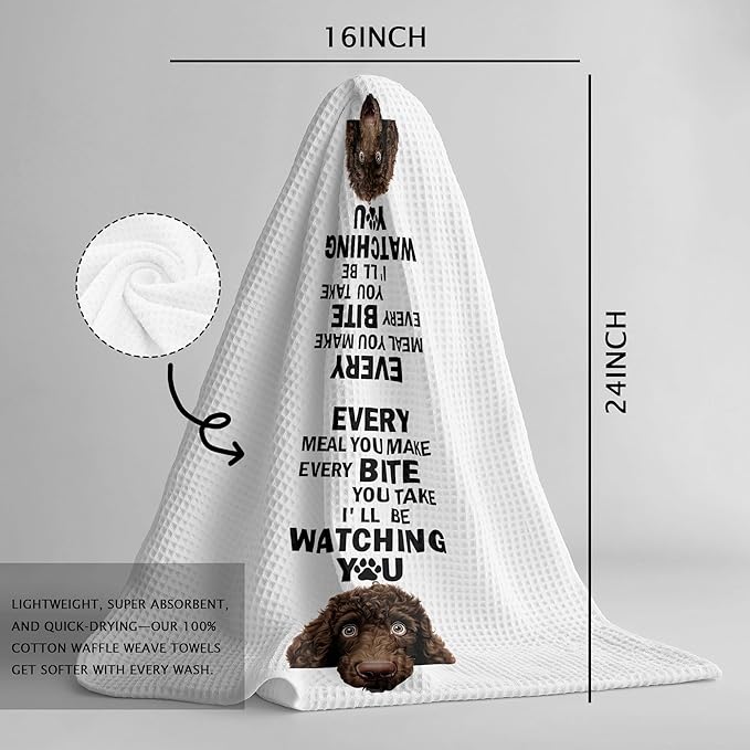 Funny Poodle Dog Lover Gifts Kitchen Towels Dish Hand Towels for Kitchen and Bathroom Decorative, Funny Every Meal You Make Dog Kitchen Decor, 16x24 Inch