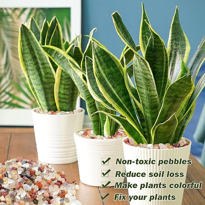 Halatool Crystal Pebbles 6 LB Bulk Bag 0.27"-0.79" Natural Landscaping Pebbles Aquarium Gravel Decorative Polished Stone Suitable for Plants Home Decoration DIY Handmade Fish Tanks Vase Filler