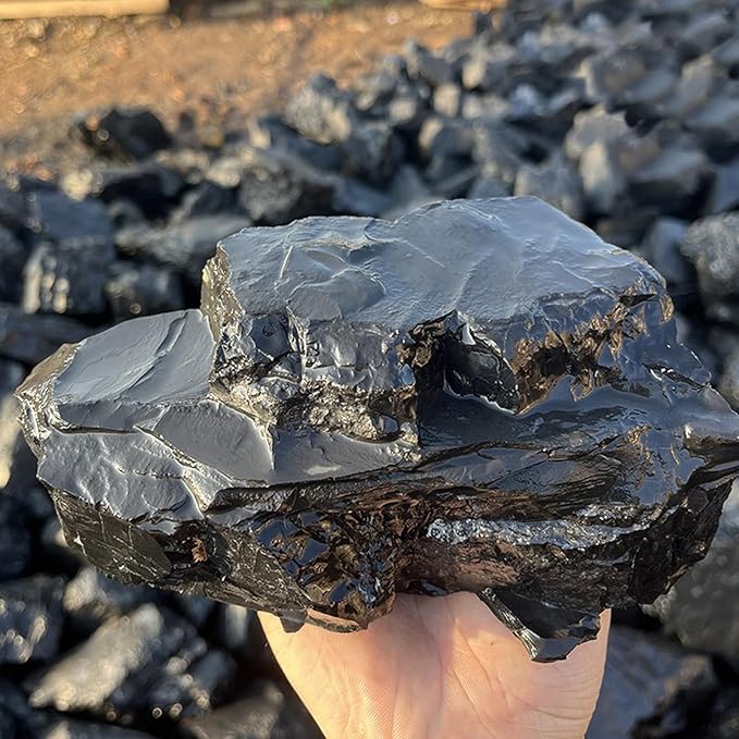 Unocho Fish Tanks Stone 20LB Natural Black Slate Rocks for Aquariums Decorative Aquascaping Stone for Reptile Terrariums, Bonsai Gardens & Outdoor 3-9inches(8PCS)