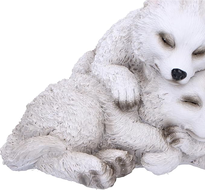 Nemesis Now Sleepy Wolf Pups Figurine 14cm, Resin, White, Three Baby Wolves Figure, White Wolves Trio Ornament, Collectable Wolf Giftware, Cast in The Finest Resin, Expertly Hand-Painted