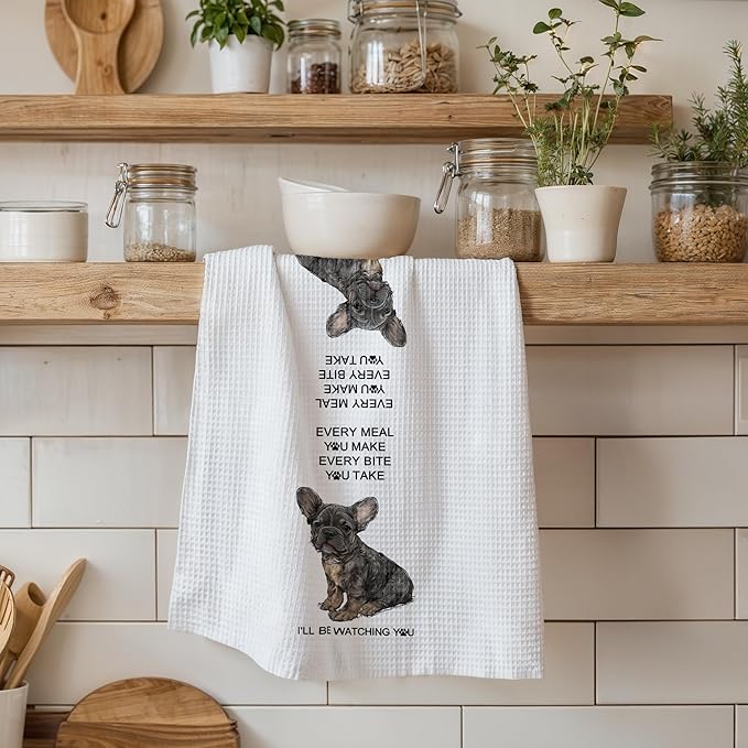 Funny French Bulldog Gifts Kitchen Dish Towels Gifts for Women,Hand Towels for Kitchen Bathroom,French Bulldog Home Decor,16x24 Inch