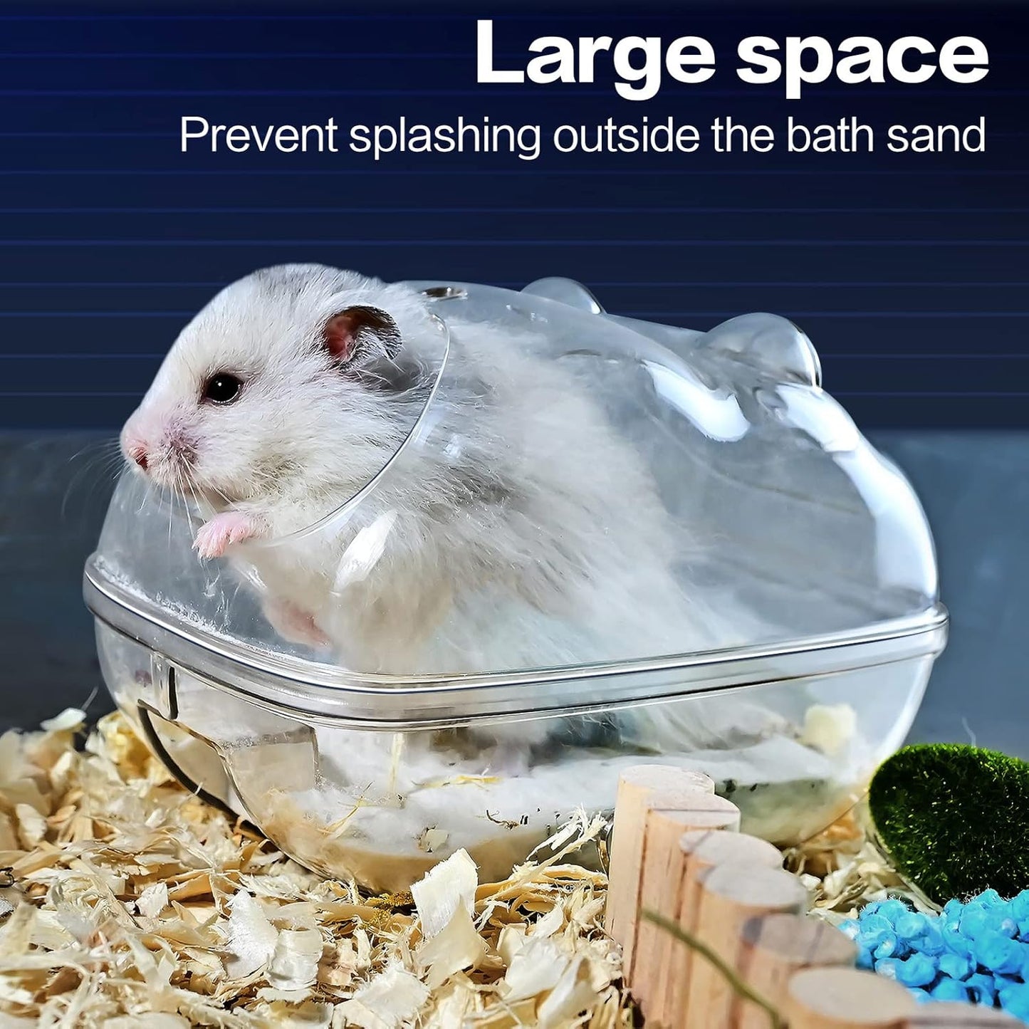 Hamster Bathtub,Hamster Bathroom,Small Animal Habitat Décor,Sand Bath Container Transparent Beds,Hamster Bed,Ice Bathtub,Sleep Pad Nest,Sand Bath Box for Cage Accessories（M）