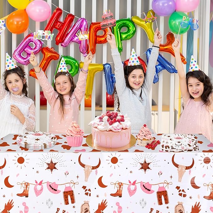 Western Cowgirl Birthday Party Supplies - Wild West Theme Decoration Tableware Include 20 Plates, Napkins and Tablecloth (Serve 20)