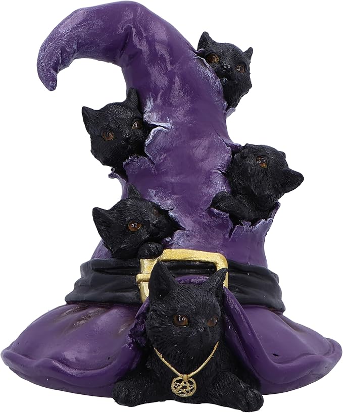 Nemesis Now Magical Mischief 14cm, Resin, Black, Cat Figure, Black Cat Ornament, Collectable Cat Giftware, Cast in The Finest Resin, Expertly Hand-Painted, 13cm, U6739A24
