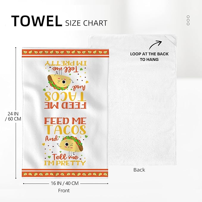 Funny Taco Kitchen Towels Decorative Set, Taco Lover Gifts, Cute Dish Towels Hand Towels, Soft Absorbent Mexican Food Tea Towels for Kitchen Bar Cooking Baking Drying Decor Accessories