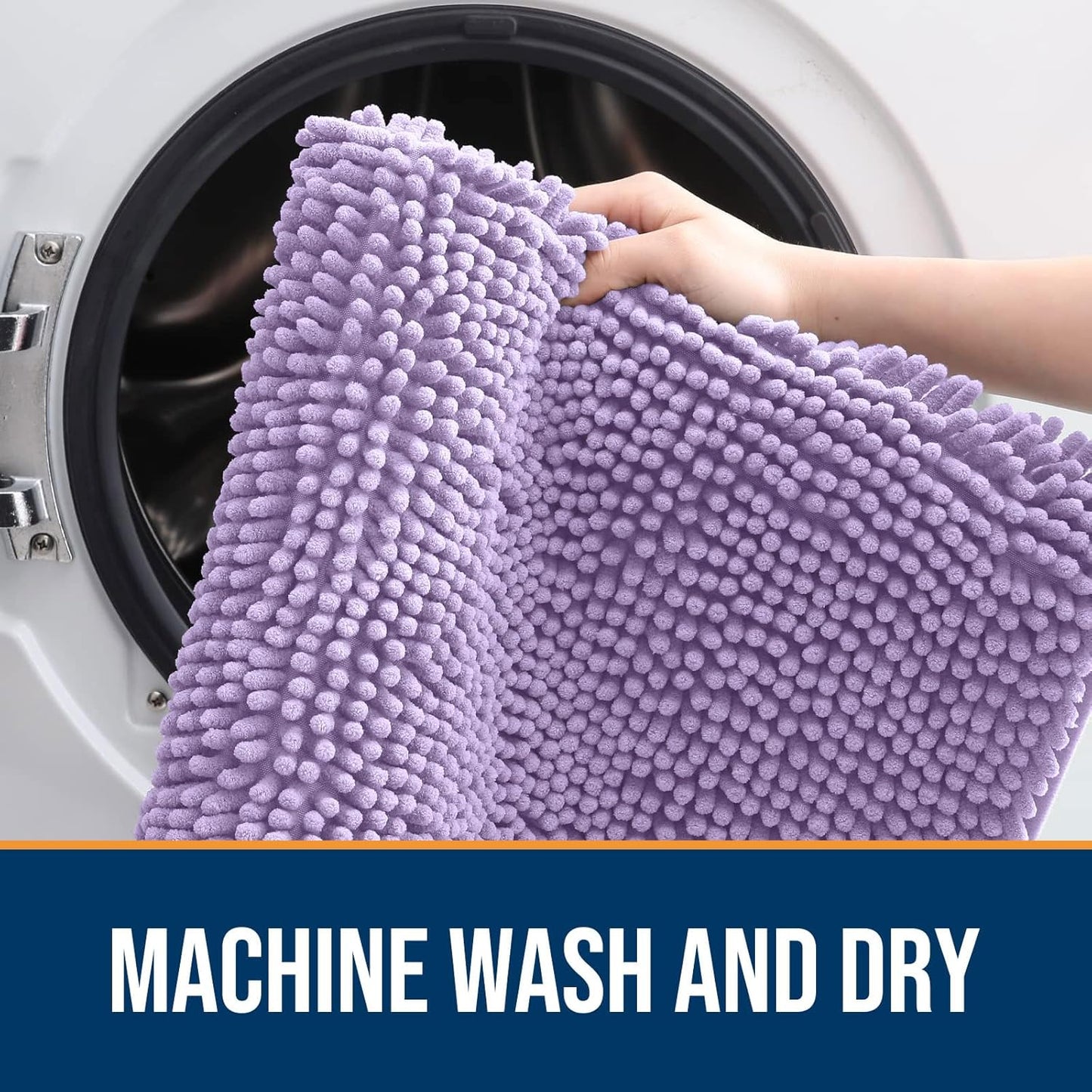 OLANLY Dog Door Mat for Muddy Paws 70x46, Absorbs Moisture and Dirt, Absorbent Non-Slip Washable Doormat, Quick Dry Chenille Mud Mat for Dogs, Entry Indoor Entryway Carpet for Inside Floor, Lavender